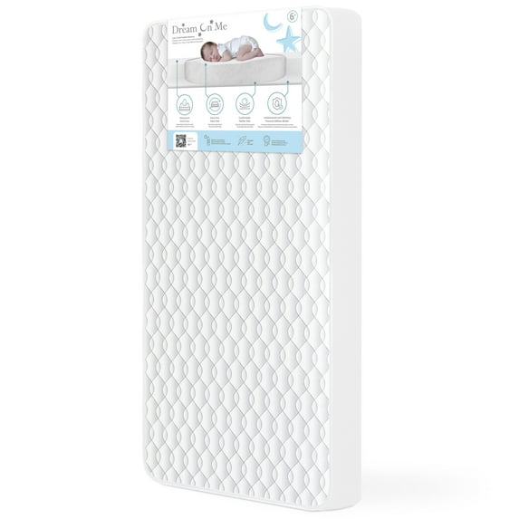 Dream on Me Breathable 6 Inch Full-Size Firm Crib & Toddler Bed Foam Mattress