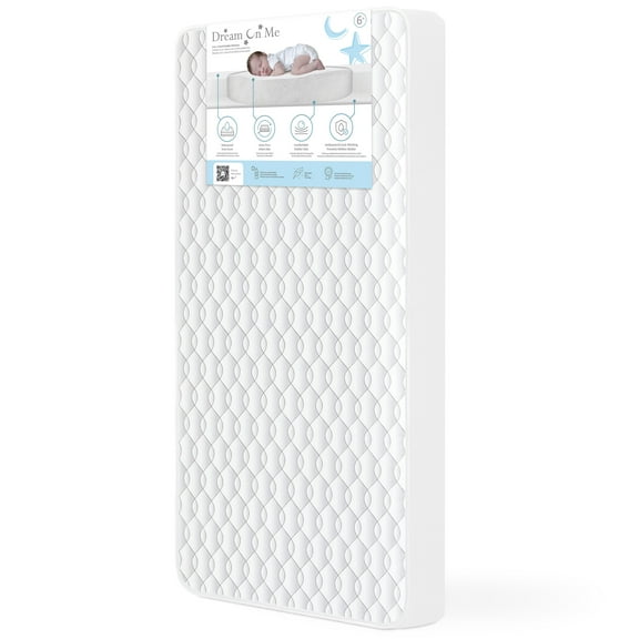 Dream on Me Breathable 6 Inch Full-Size Firm Crib & Toddler Bed Foam Mattress