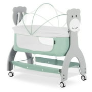 Dream on Me Cub Portable Bassinet in Mint, Multi-Use Baby Bassinet with Locking Wheels