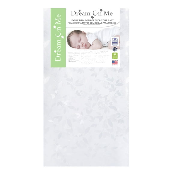 Dream On Me Jasmine 4 Firm Fiber Crib & Toddler Bed Mattress, Fits All Full-Size Cribs & Toddler Beds, Dual-Sided, Waterproof, Greenguard Gold Certified, Lightweight, Vinyl Cover