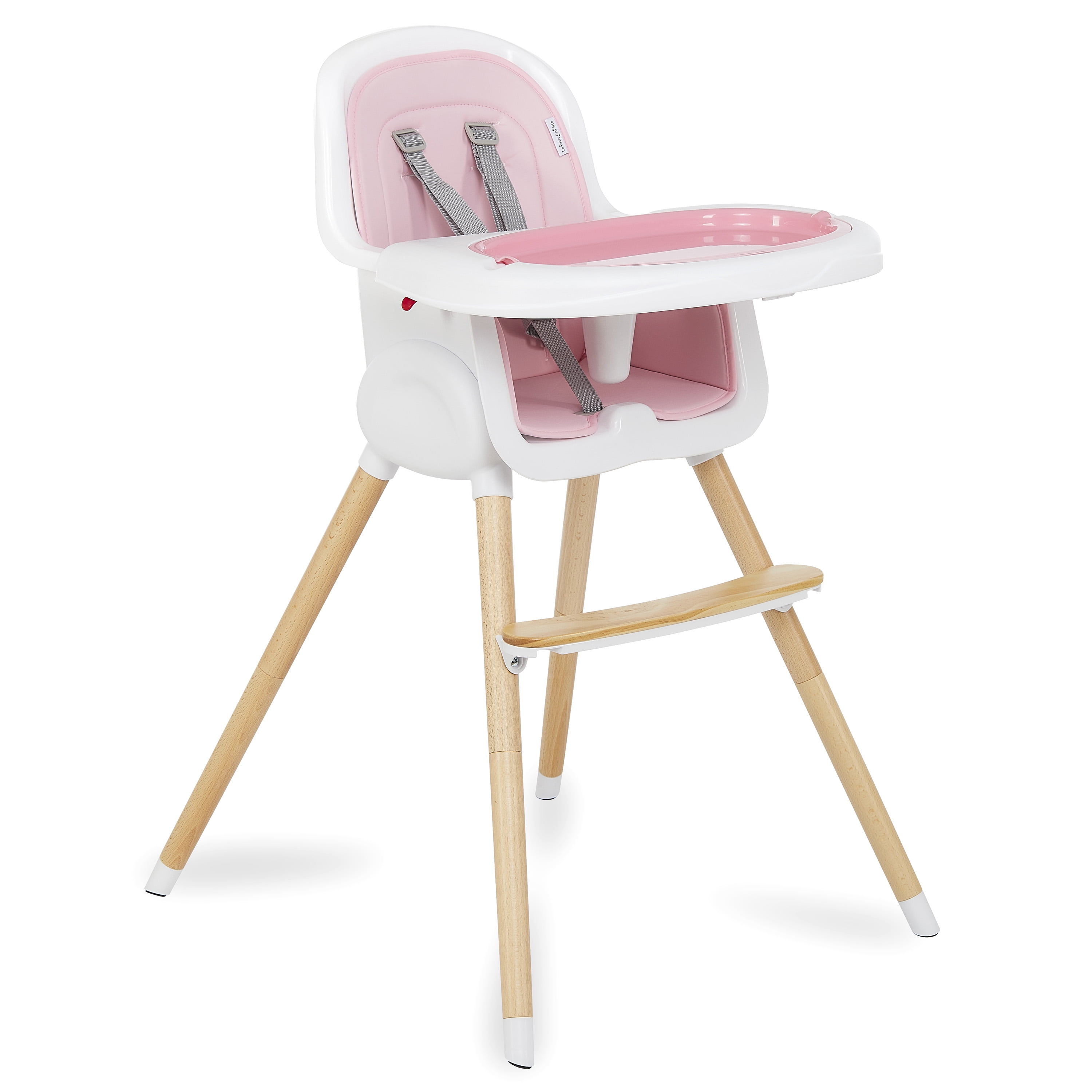 Dream on Me Lulu 2-in-1 Highchair | Convertible | Compact High Chair | Light weight | Portable, Blush Pink
