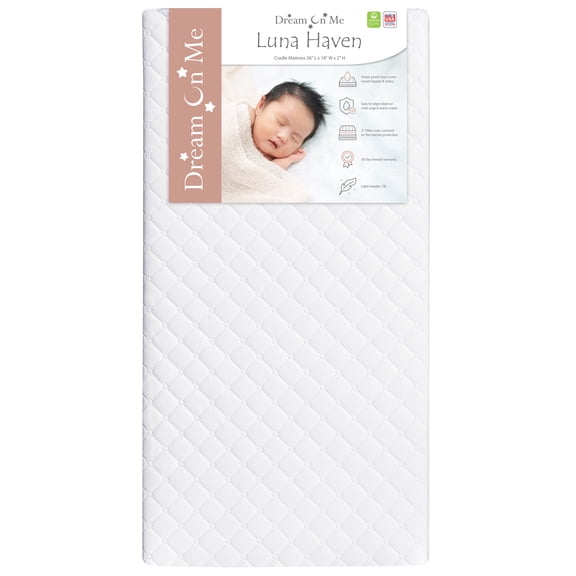 Dream On Me Luna| Haven| Waterproof| 2” Fiber Cradle Mattress