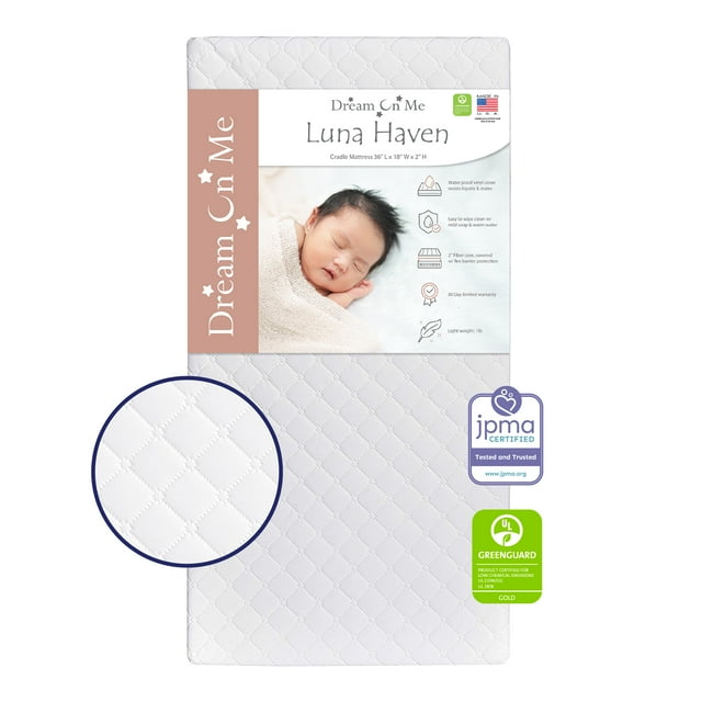 Dream on Me Luna/Haven Waterproof 1.5” Infant Cradle Foam Mattress