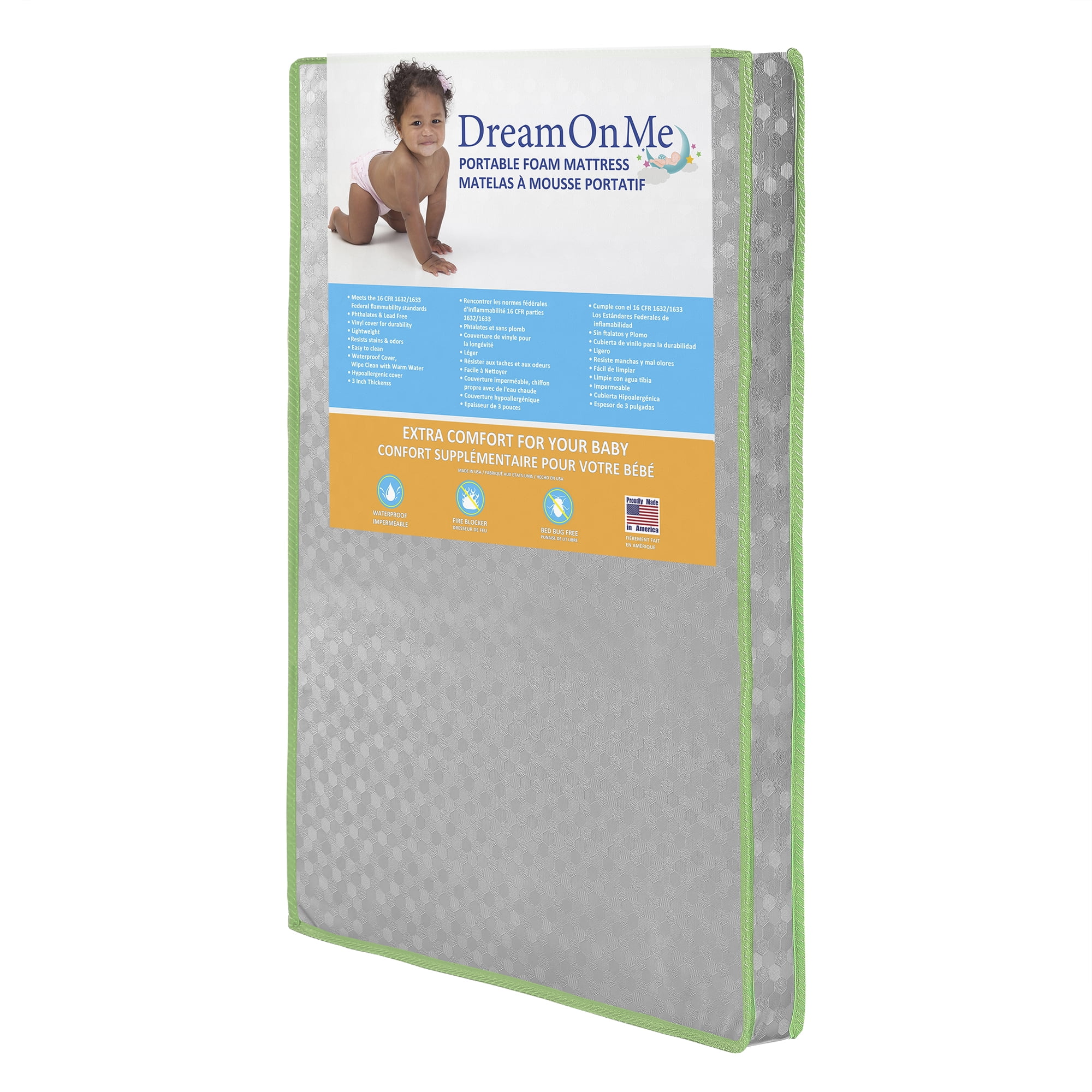Dream on Me Nimble Infant & Toddler Portable Playard Foam Mattress