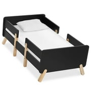 Dream on Me Osko Convertible Toddler Bed, Made with Sustainable New Zealand Pinewood, Black