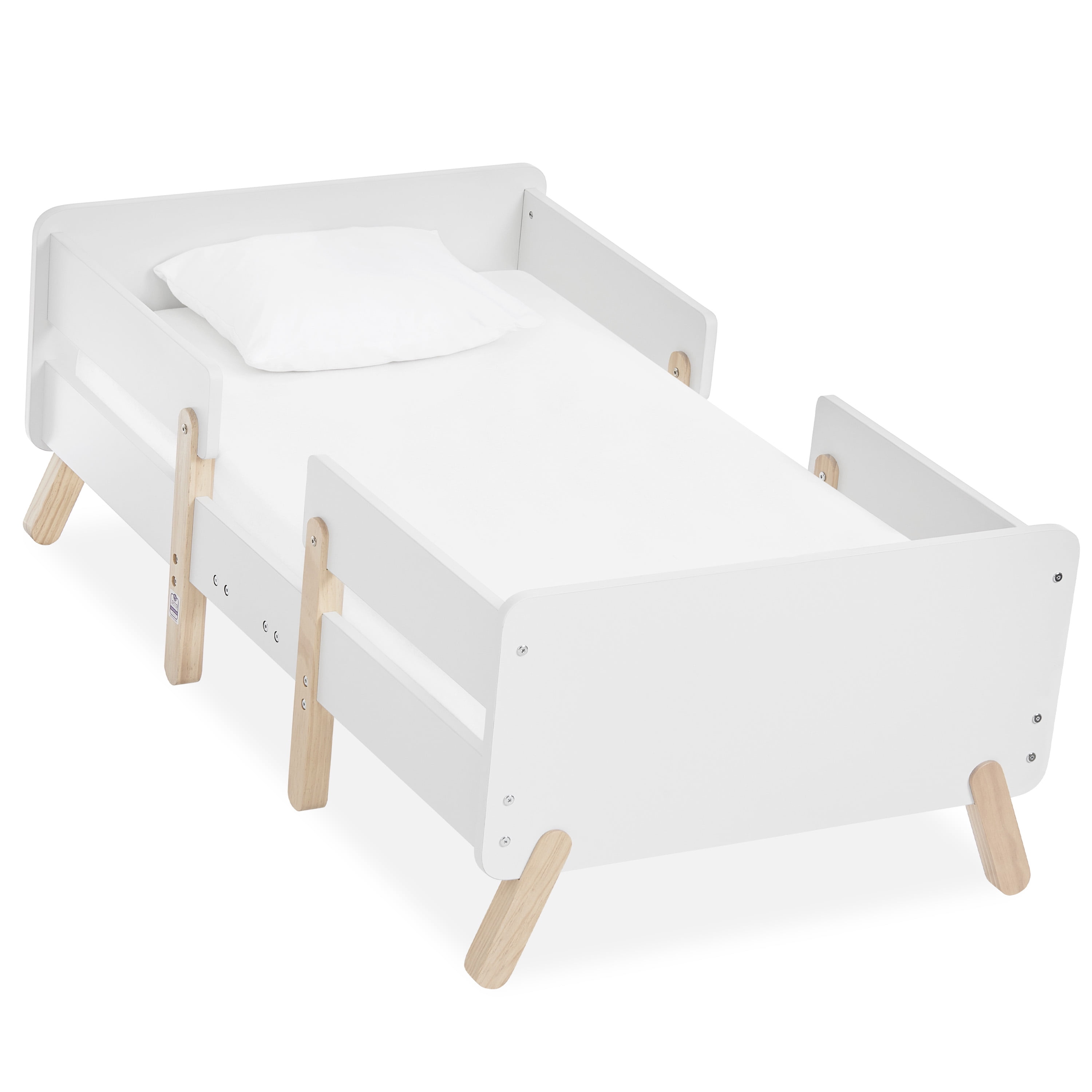 Dream on Me Osko Convertible Toddler Bed, JPMA & Greenguard Gold Certified, White/Natural