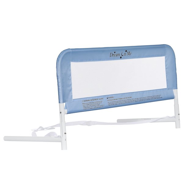 Dream on Me Toddler Bed Rail, Blue Mesh