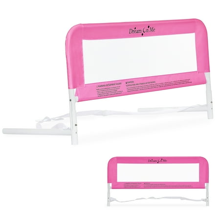Lightweight Mesh Security Adjustable Bed Rail with Breathable Mesh Fabric in Light Pink - 33'L X 14" W X 23" H