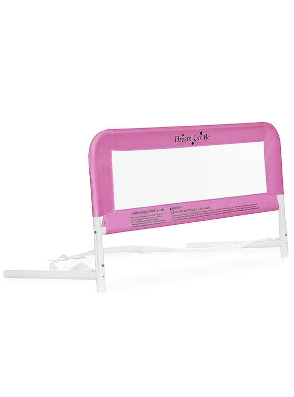 Dream on Me Toddler Bed Rail, Pink Mesh