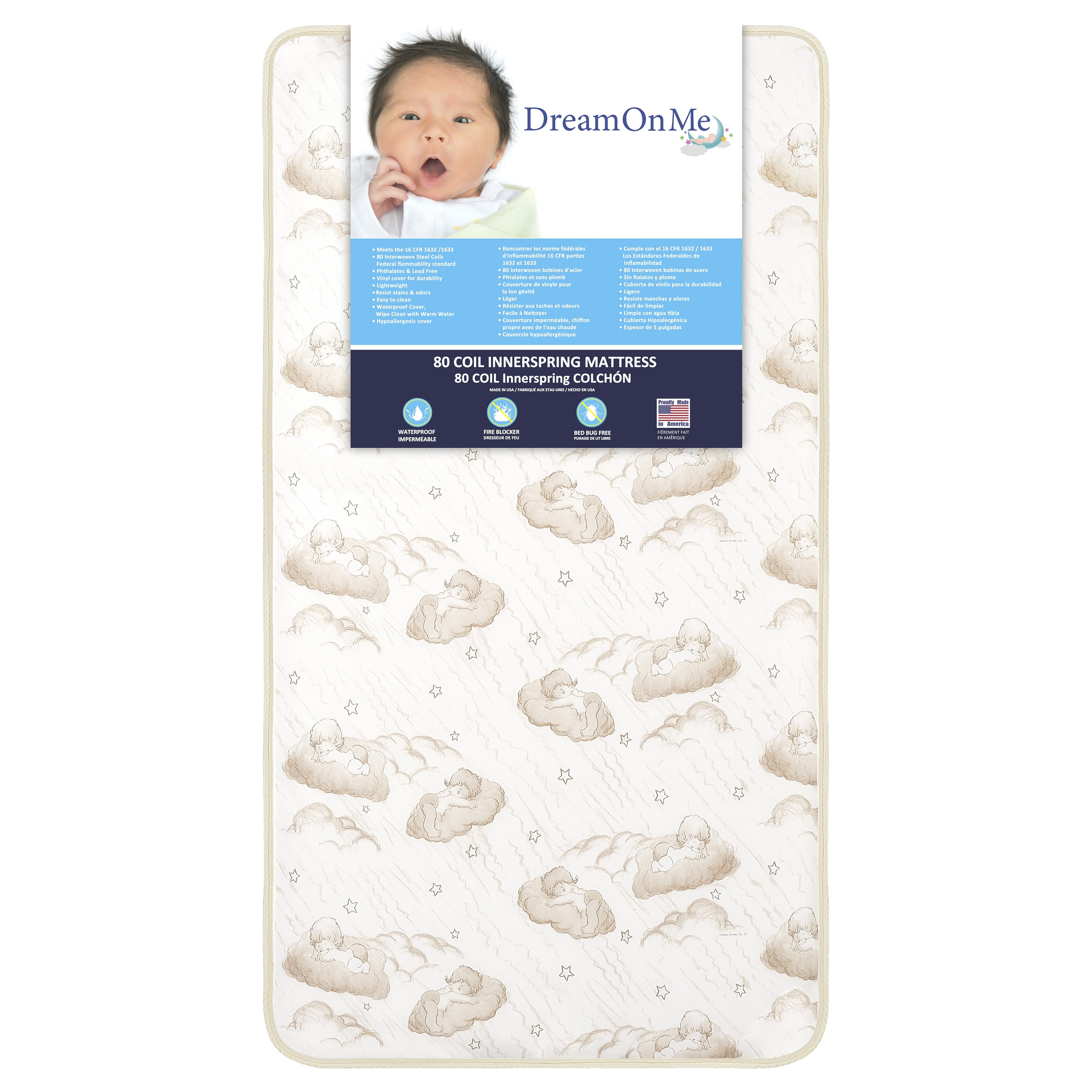 Dream on Me Twilight 5" 80 Coil 2-In-1 Crib & Toddler Innerspring Mattress