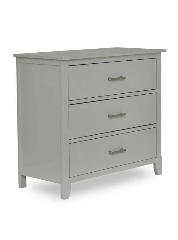 Dream on Me Universal 3 Drawers Chest in Silver Grey Pearl, Kids Bedroom Dresser, Three Drawers