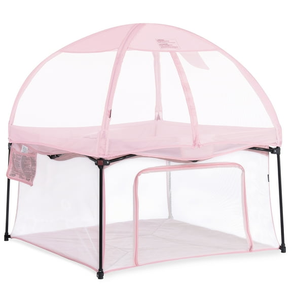 Dream On Me Ziggy Square Playpen with Canopy, Pink