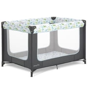 Dream on Me Zodiak Portable Playard with Carry Bag & Shoulder Strap, Grey/Green, Unisex