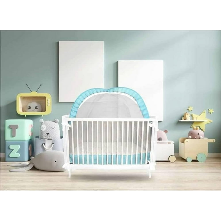 Dream8teen Mesh Cover Crib Tent to Keep Baby Climbing Out or in Mosquito Net for Crib Blue Walmart