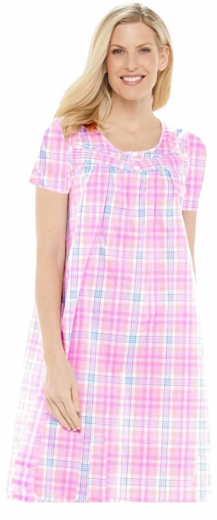 chinese dress ladies Moo Moos House Dress for Women with Pockets - Duster Housecoat Grandma  Loungewear Patio Dress - Short Sleeve Night Gown Old Ladies House Coat