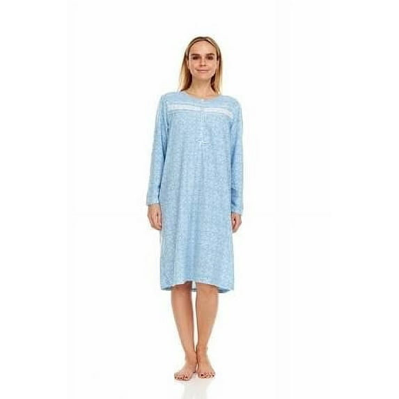 Dream8teen Women's Printed Micro Fleece Long Sleeve Sleepwear Duster Robe 4028 Blue Diamond Medium