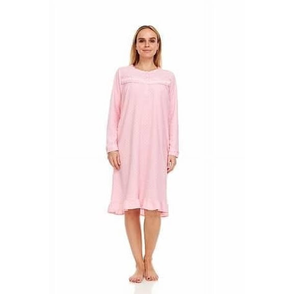 Dream8teen Women's Printed Micro Fleece Zip Up Long Sleeve Sleepwear Duster Robe 4031 Blue Floral Medium