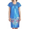 thumbnail image 1 of Dream8teen Women's Short Sleeve Muumuu Lounger Smocked Dress 7000 Blue Polka Flower X-Large, 1 of 2