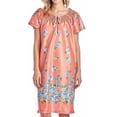 thumbnail image 1 of Dream8teen Women's Short Sleeve Muumuu Lounger Smocked Dress 7000 Coral Flower Small, 1 of 2