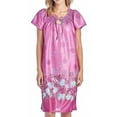thumbnail image 1 of Dream8teen Women's Short Sleeve Muumuu Lounger Smocked Dress 7000 Mauve Flower Small, 1 of 2