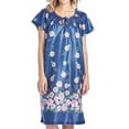 thumbnail image 1 of Dream8teen Women's Short Sleeve Muumuu Lounger Smocked Dress 7000 Navy Flower Medium, 1 of 2