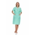 thumbnail image 1 of Dream8teen Women's Snaps Front Closure House Dress Sleeveless Woven Housecoat Duster Lounger Robe 2010 Green Lace Trim Medium, 1 of 4
