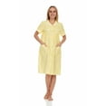 thumbnail image 1 of Dream8teen Women's Snaps Front Closure House Dress Sleeveless Woven Housecoat Duster Lounger Robe 2010 Yellow Lace Trim 3X-Large, 1 of 5