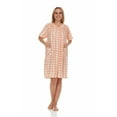 thumbnail image 1 of Dream8teen Women's Snaps Front Closure House Dress Sleeveless Woven Housecoat Duster Lounger Robe 2017 Peach Plaid 3X-Large, 1 of 5