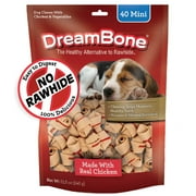 DreamBone Chicken Flavored Rawhide-Free Dog Chews, Mini Bones, 40 Count