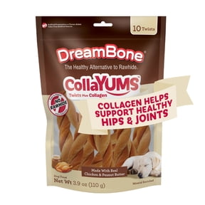 DREAMBONE 10 COUNT PEANUT BUTTER COLLAYUM TWISTS