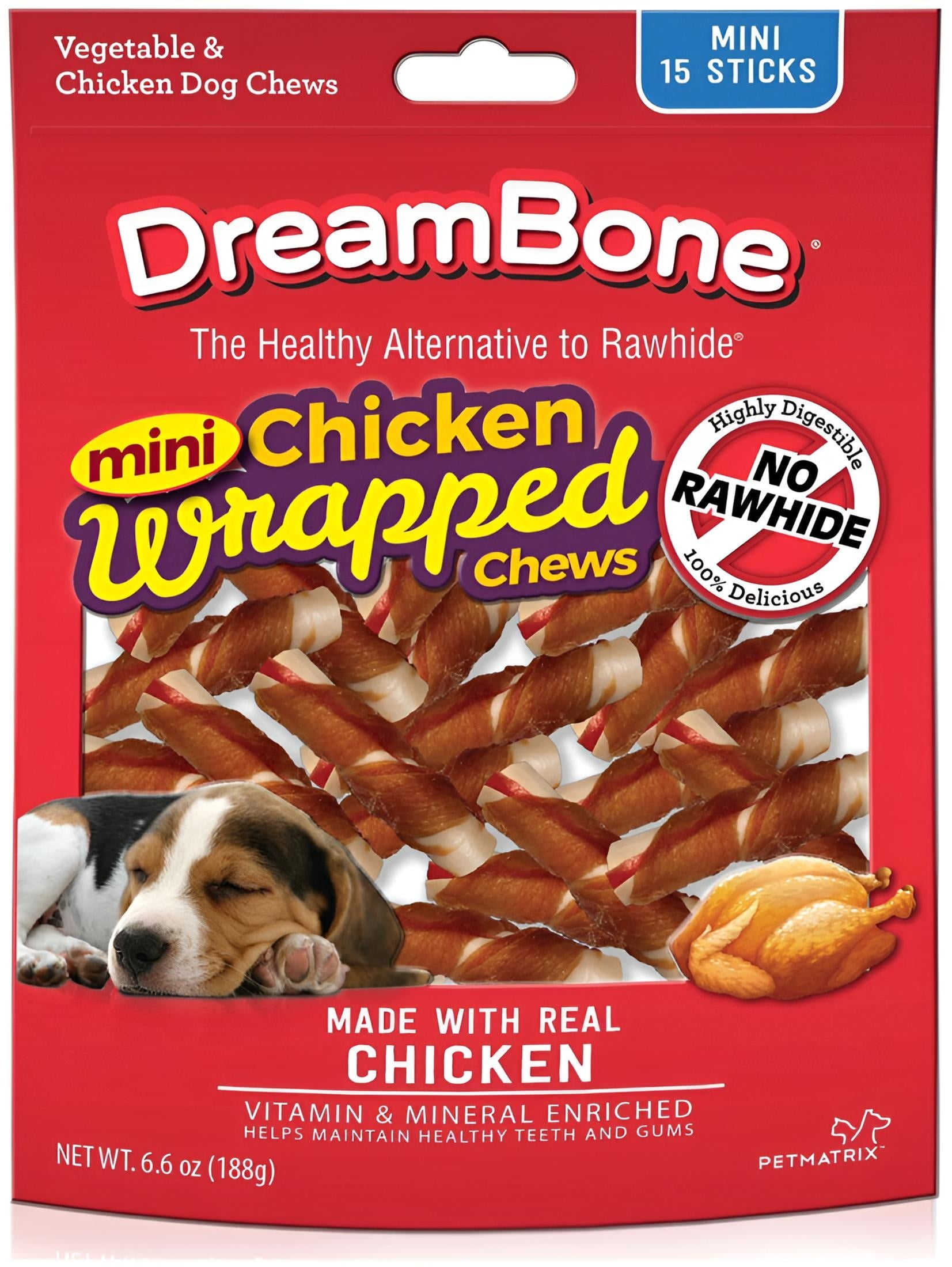 Dreambone vegetable and chicken dog chews best sale