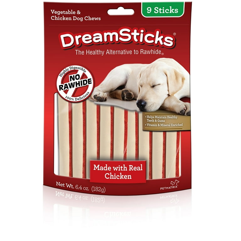 DreamBone DreamSticks Real Chicken Dog Treats Rawhide Free 9 ct Walmart