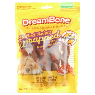 DreamBone Stuffed Twists with Real Pork Wrapped with Chicken Rawhide-Free Dog Chews, 9.6 Oz. (7 Count)