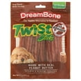 DreamBone Twist Sticks with Peanut Butter RawhideFree Dog Chews, 9.7