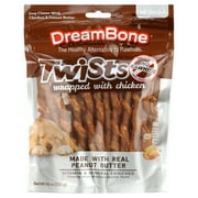DreamBone Twists Wrapped With Chicken, Made With Real Peanut Butter, No-Rawhide Chews For Dogs, 36 Sticks