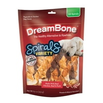 DreamBone Spirals Variety Pack, Rawhide Free Chews for Dogs, 22 Count