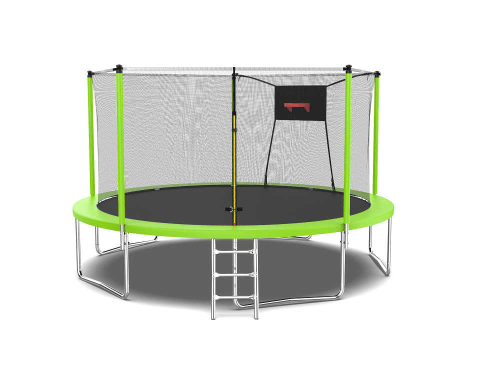 DreamBuck 14FT Trampoline with Basketball Hoop Green