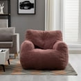 thumbnail image 1 of DreamBuck Bean Bag Chairs, Soft Tufted Foam Bean Bag Chair with Teddy Fabric for Adults and Kids, Comfy Lazy Sofa for Living Room, Bedroom, Big Bean Bag Chair for Gaming, Reading, Bean Paste Red, 1 of 9