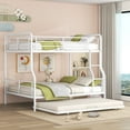 thumbnail image 1 of DreamBuck Full XL Over Queen Bunk Bed with Twin Size Trundle, Convertible Bunk Beds Into 2 Individual Bed, Heavy-Duty Metal Bunk Bed Frame with Ladder, Bunk Bed for , Teens, Adults, Noise Free, 1 of 13