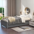 thumbnail image 1 of DreamBuck Twin Platform Bed with 2 Storage Drawers, Solid Wood Platform Bed with Support Slats, Twin Bed Frame for Teens, Adults, No Box Spring Needed, No Headboard, Easy Assembly, Grey, 1 of 1