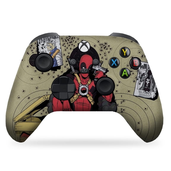 DreamController Deaddpool Headshot Custom X-box Controller Wireless compatible with X-box One/X-box Series X/S Customized in USA with Permanent HYDRO-DIP Printing (MODDED) [video game]