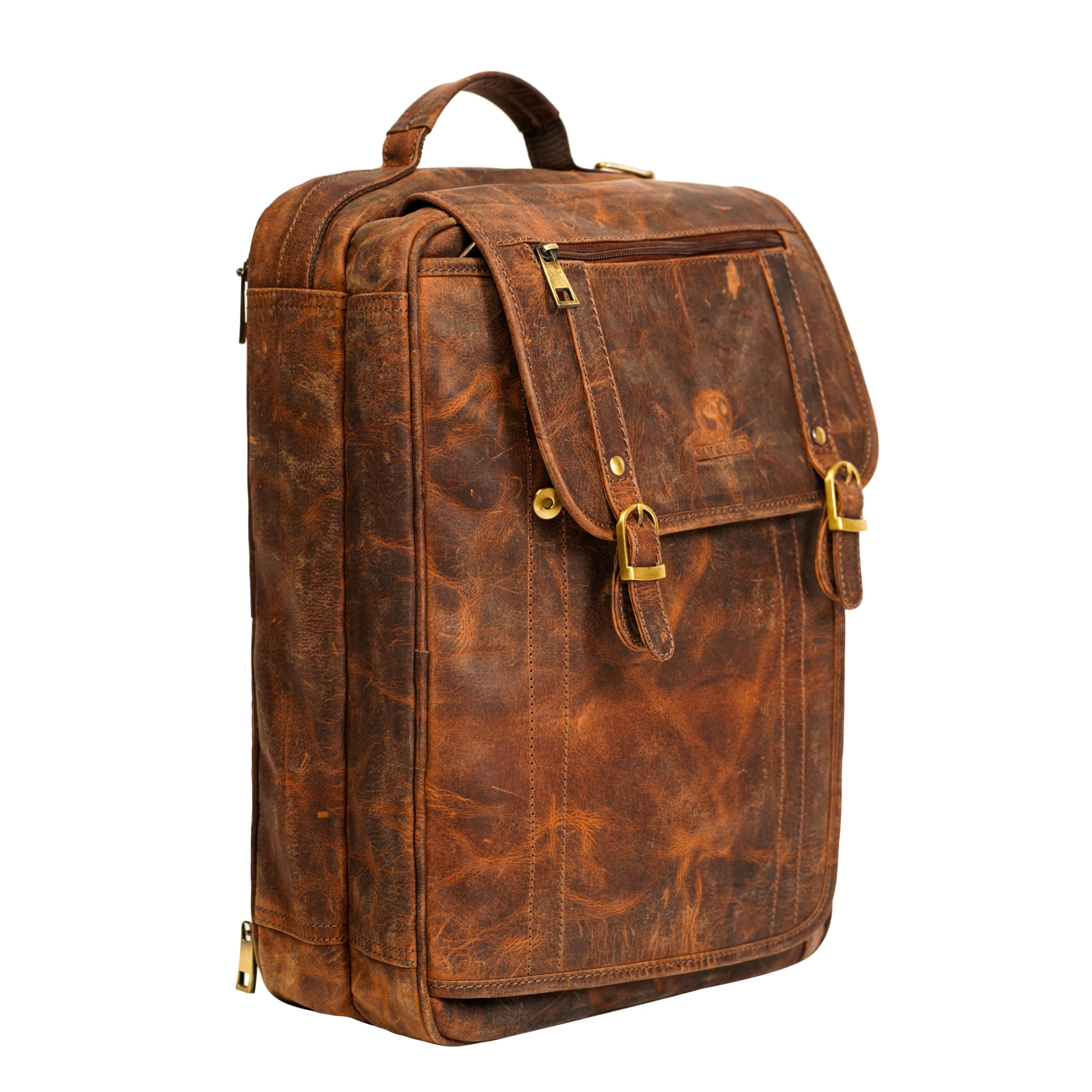 DreamController Real Leather Backpack Convertible 5in1: Laptop Bag ...