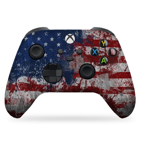 DreamController Tatterred Flag Custom X-box Controller Wireless compatible with X-box One/Series X/S Customized in USA with Permanent HYDRO-DIP Printing(NOT JUST A SKIN) (MODDED) [video game]