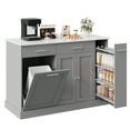 thumbnail image 1 of DreamCurship 52" Kitchen Island with Storage, Rolling Kitchen Cart Island with Wheels, Tilt Out Kitchen Trash Cabinet 10 Gallon Storage, 3 Large Spice Racks and 2 Drawers, Gray, 1 of 7