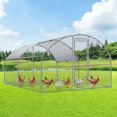 thumbnail image 1 of DreamCurship Large Metal Chicken Coop, Outdoor Walking Poultry Cage, Chicken Runs Hen House Rabbits Habitat Cage with Waterproof and Anti-UV Cover for Yard Outdoor Farm, 1 of 6