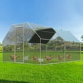 thumbnail image 1 of DreamCurship Large Metal Chicken Coop, Outdoor Walking Poultry Cage, Chicken Runs Hen House Rabbits Habitat Cage with Waterproof and Anti-UV Cover for Yard Outdoor Farm, 1 of 6