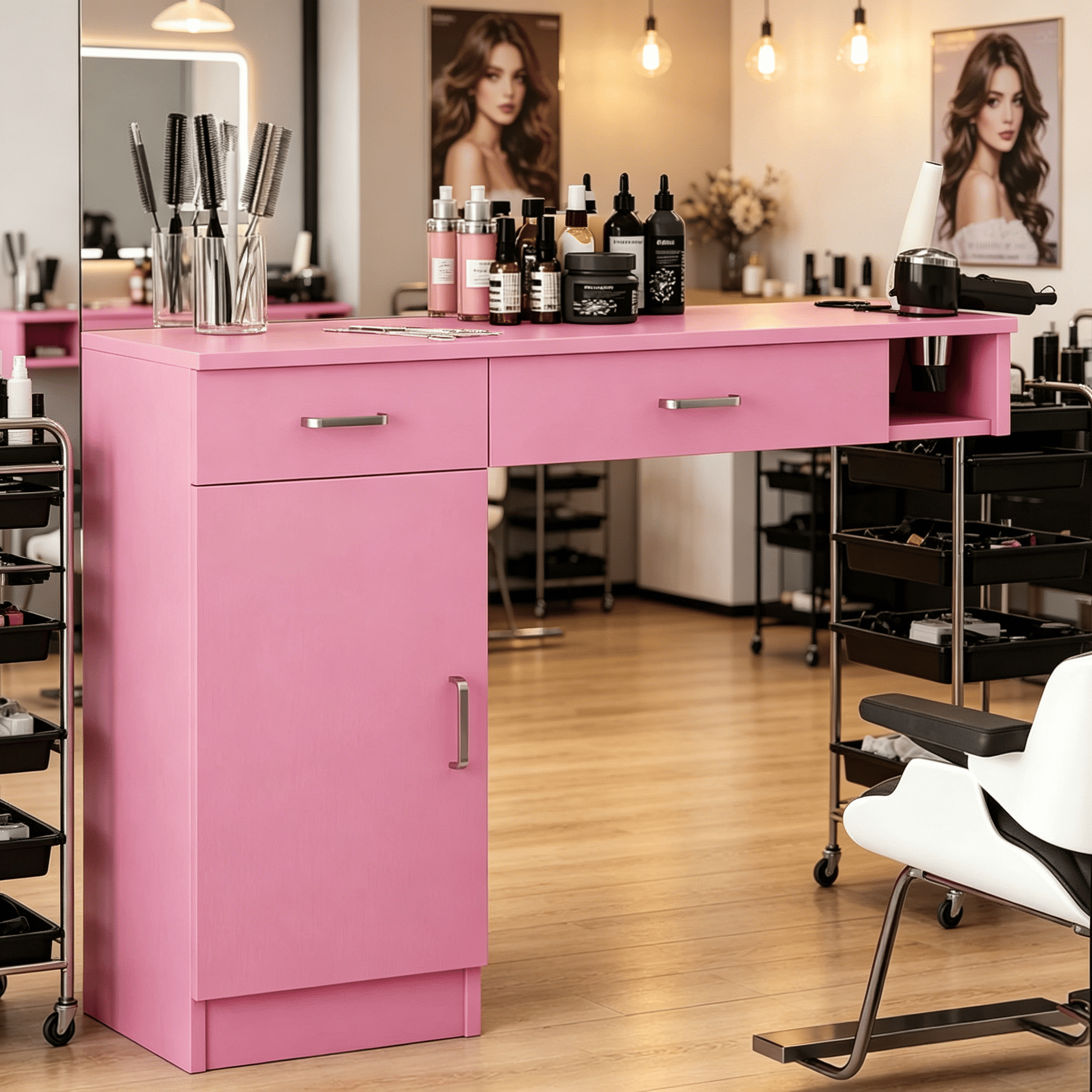 pink hair dresser Salon Menu