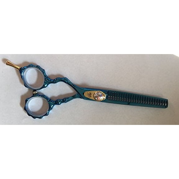 DreamCut Left Handed Professional Razor Thinning Shears Titanium Coated 6" BLUE