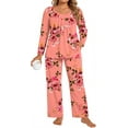 thumbnail image 1 of DreamFish Women's Plus Size Pajama Sets Loungewear Soft Sleepwear 2 Piece Long Sleeves Pjs Top and Long Pants with Pockets, 1 of 5