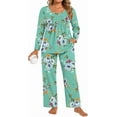 thumbnail image 1 of DreamFish Women's Plus Size Pajama Sets Loungewear Soft Sleepwear 2 Piece Long Sleeves Pjs Top and Long Pants with Pockets, 1 of 5